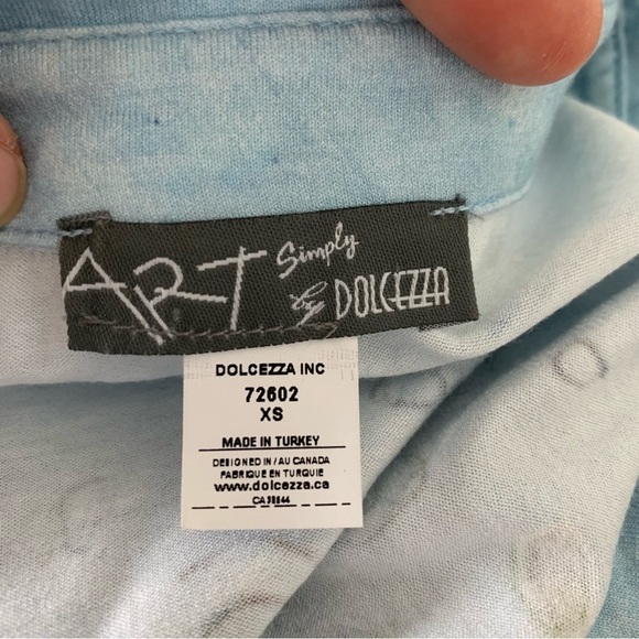 Simply Art By Dolcezza Button Front Short Womens XS Stretch Art Collar Geometric - Picture 6 of 17